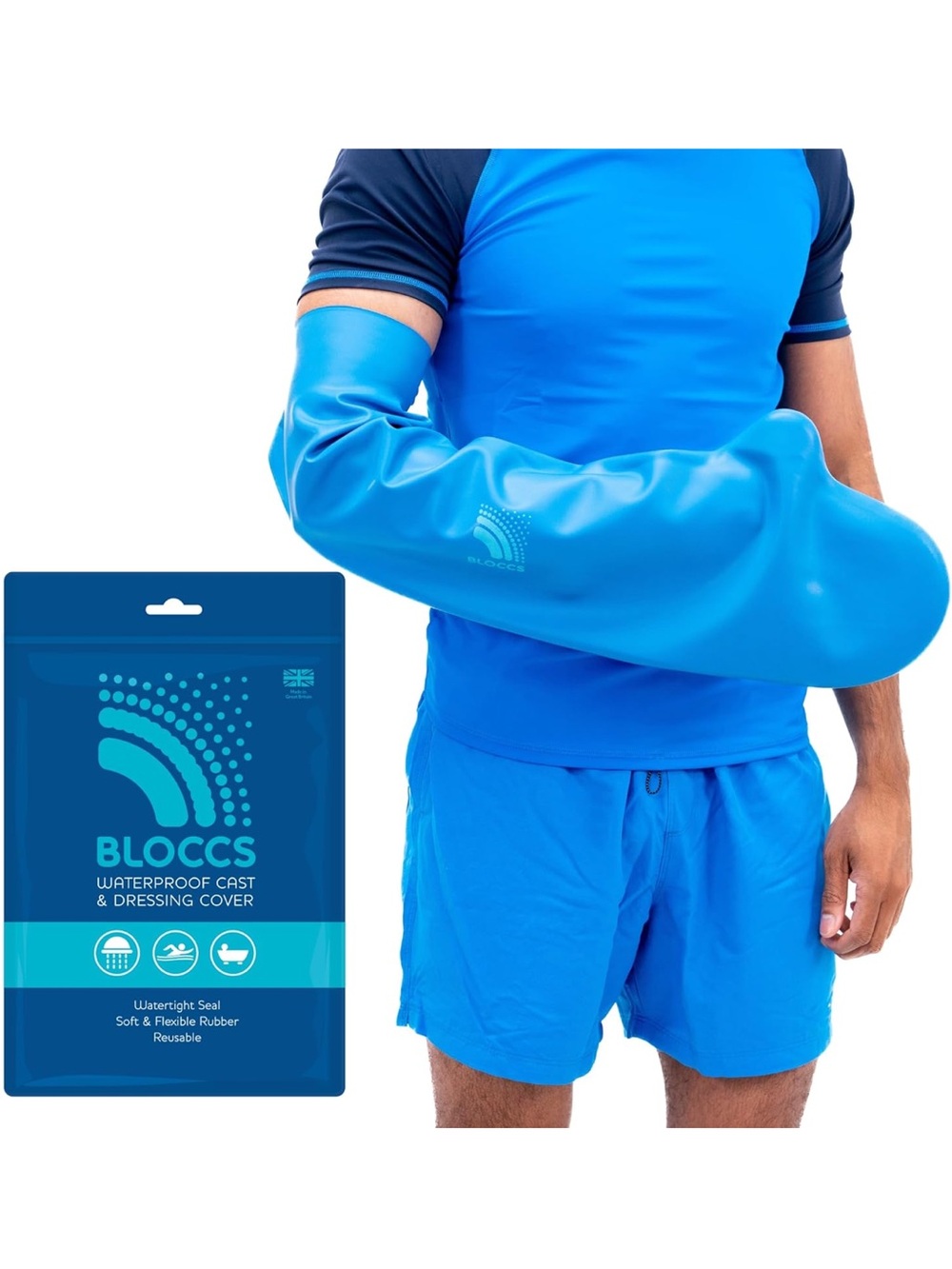 Bloccs Waterproof Cast Dressing Cover Flexible Watertight reusable adult NWT